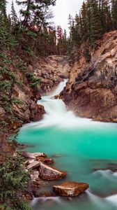 Превью обои водопад, скалы, камни, поток, пейзаж