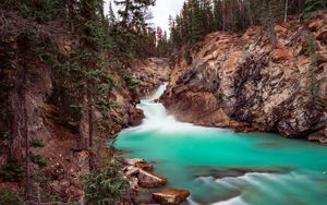 Превью обои водопад, скалы, камни, поток, пейзаж