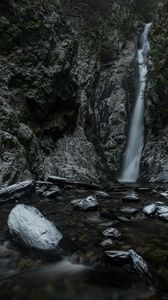 Превью обои водопад, скалы, камни, природа, пейзаж