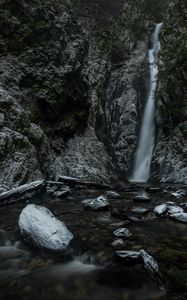 Превью обои водопад, скалы, камни, природа, пейзаж