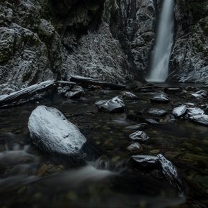 Превью обои водопад, скалы, камни, природа, пейзаж