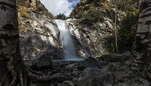 Превью обои водопад, скалы, природа, пейзаж, камни