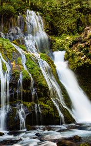 Превью обои водопад, скалы, природа, пейзаж