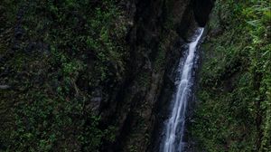 Превью обои водопад, скалы, вода, поток, камень