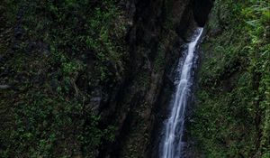 Превью обои водопад, скалы, вода, поток, камень