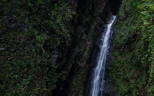 Превью обои водопад, скалы, вода, поток, камень