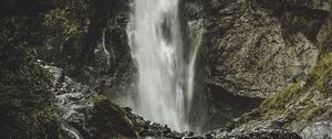 Превью обои водопад, течение, камни