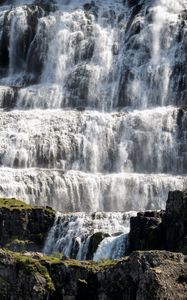 Превью обои водопад, вода, камни, скала, каскад