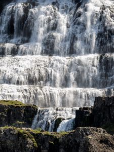 Превью обои водопад, вода, камни, скала, каскад