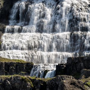 Превью обои водопад, вода, камни, скала, каскад