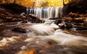 Превью обои водопад, вода, камни, поток