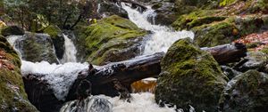 Превью обои водопад, вода, камни, природа