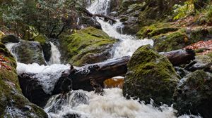 Превью обои водопад, вода, камни, природа