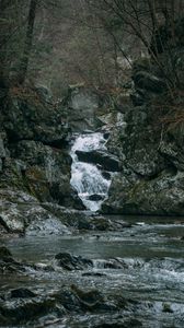 Превью обои водопад, вода, камни, пейзаж, природа