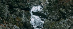 Превью обои водопад, вода, камни, пейзаж, природа