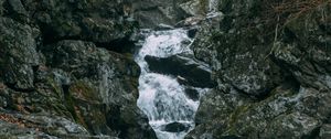 Превью обои водопад, вода, камни, пейзаж, природа