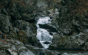 Превью обои водопад, вода, камни, пейзаж, природа