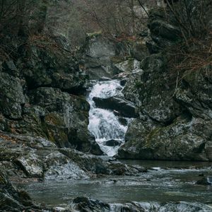 Превью обои водопад, вода, камни, пейзаж, природа