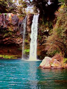 Превью обои водопад, вода, камни