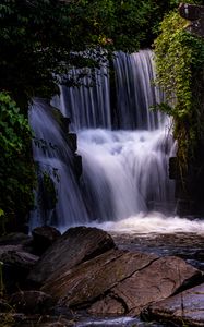 Превью обои водопад, вода, каскад, деревья, природа, пейзаж