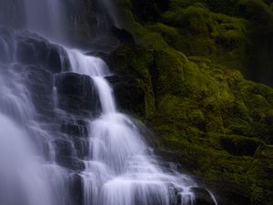 Превью обои водопад, вода, каскад, скала, природа