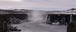 Превью обои водопад, вода, пар, пейзаж, природа