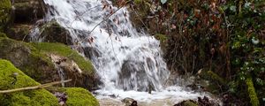 Превью обои водопад, вода, скалы, природа, пейзаж
