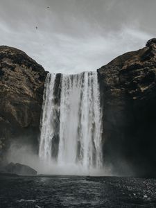 Превью обои водопад, возвышенности, река