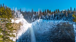 Превью обои водопад, замерзший, лед, пейзаж, зима