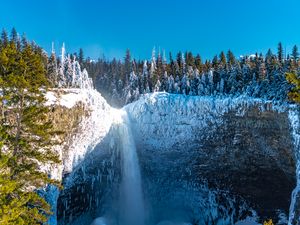 Превью обои водопад, замерзший, лед, пейзаж, зима