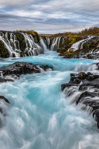 Превью обои водопады, камни, скалы, пейзаж, природа