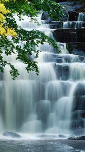 Превью обои водопады, каскады, вода, деревья