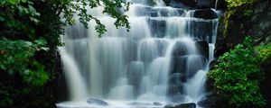 Превью обои водопады, каскады, вода, деревья