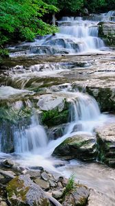 Превью обои водопады, река, перекаты, пейзаж