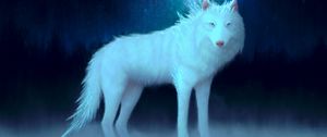 Превью обои волк, белый, арт, животное