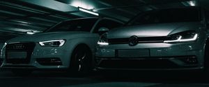 Превью обои volkswagen, автомобили, белый, стоянка