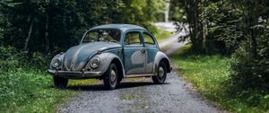 Превью обои volkswagen beetle, volkswagen, автомобиль, ретро, старый