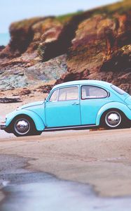 Превью обои volkswagen beetle, volkswagen, вид сбоку