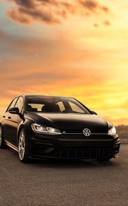 Превью обои volkswagen r, volkswagen, машина, вид спереди, фары