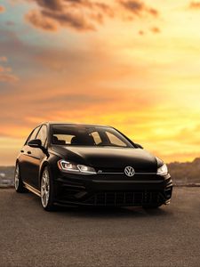 Превью обои volkswagen r, volkswagen, машина, вид спереди, фары