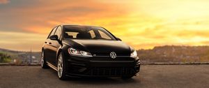 Превью обои volkswagen r, volkswagen, машина, вид спереди, фары