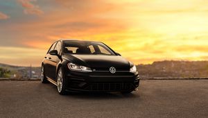 Превью обои volkswagen r, volkswagen, машина, вид спереди, фары