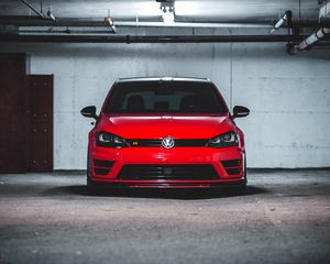 Превью обои volkswagen scirocco, volkswagen, машина, вид спереди, фары