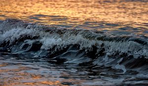 Превью обои волна, море, блики, закат