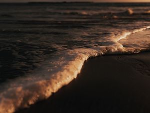 Превью обои волна, пена, пляж, море