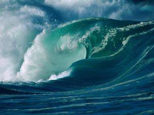 Превью обои волна, стихия, поток, океан, гавайи