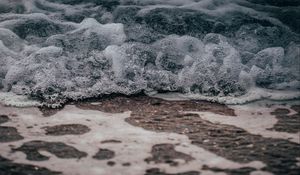 Превью обои волна, вода, пена, море, крупный план