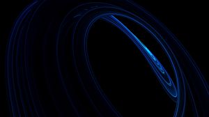 Превью обои волны, линии, абстракция, темный, синий