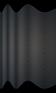 Превью обои волны, линии, черный фон, абстракция