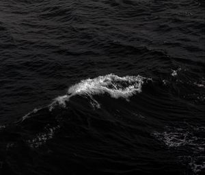 Превью обои волны, море, чб, пена